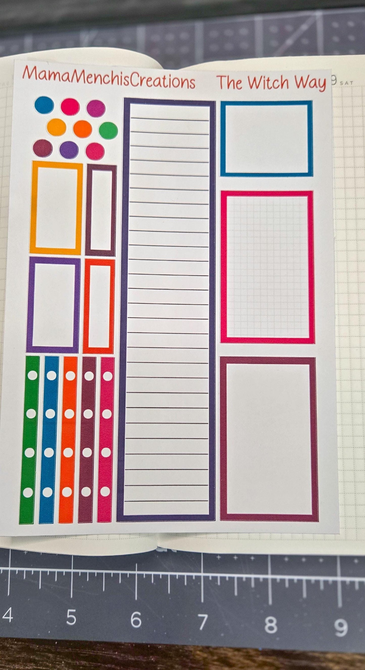 Witchy Planner Matte Stickers: Bujo Journal Deco Boxes