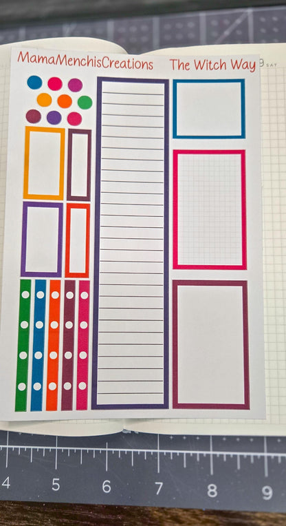 Witchy Planner Matte Stickers: Bujo Journal Deco Boxes