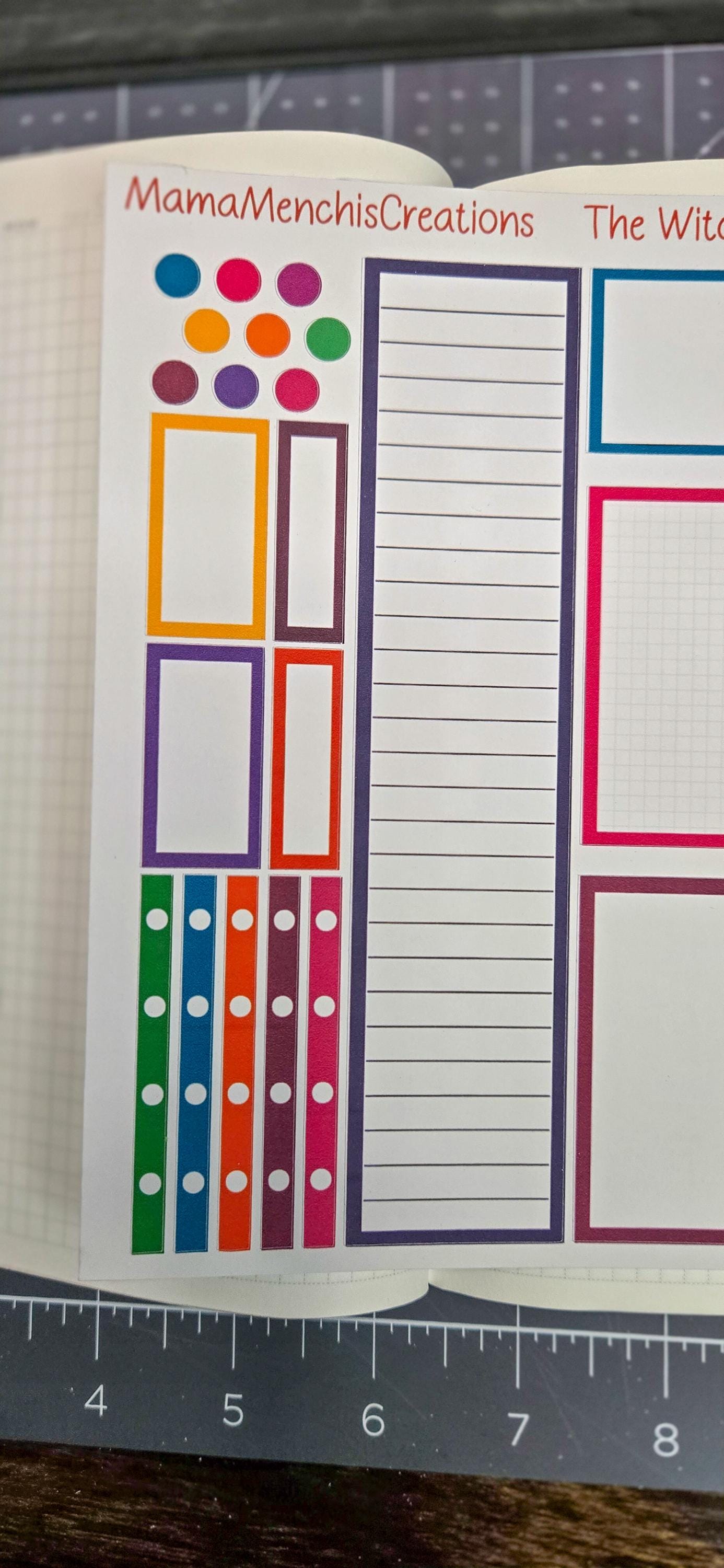 Witchy Planner Matte Stickers: Bujo Journal Deco Boxes