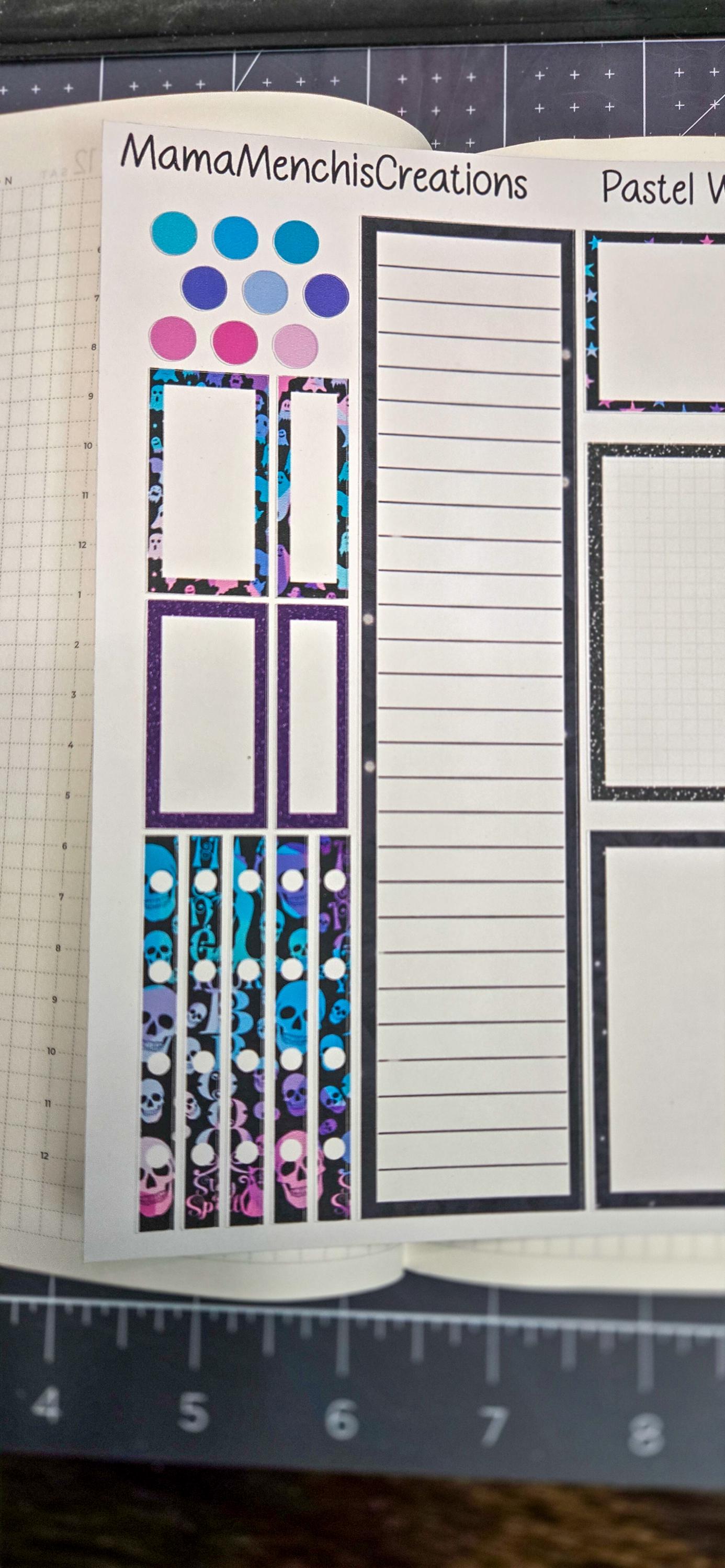 Pastel Goth Vibes Bujo Journal Planner deco Sticker Matte Sheet