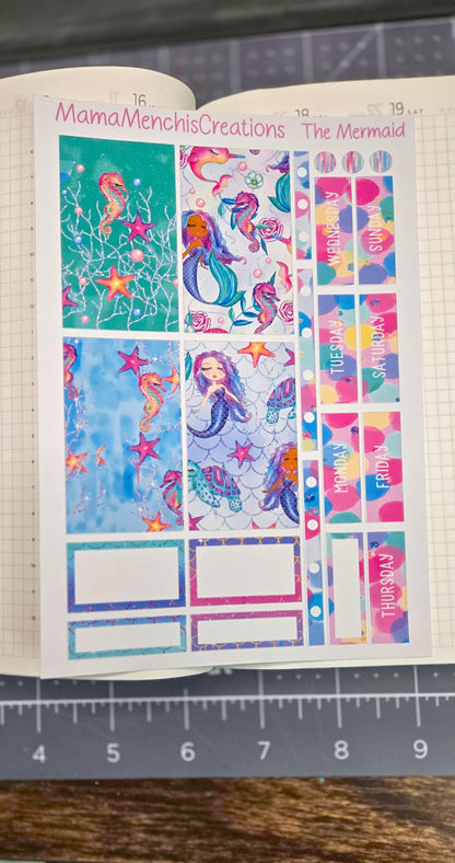 Mermaid Summer Ocean Vibes Bujo Journal Planner deco Sticker Matte Sheet