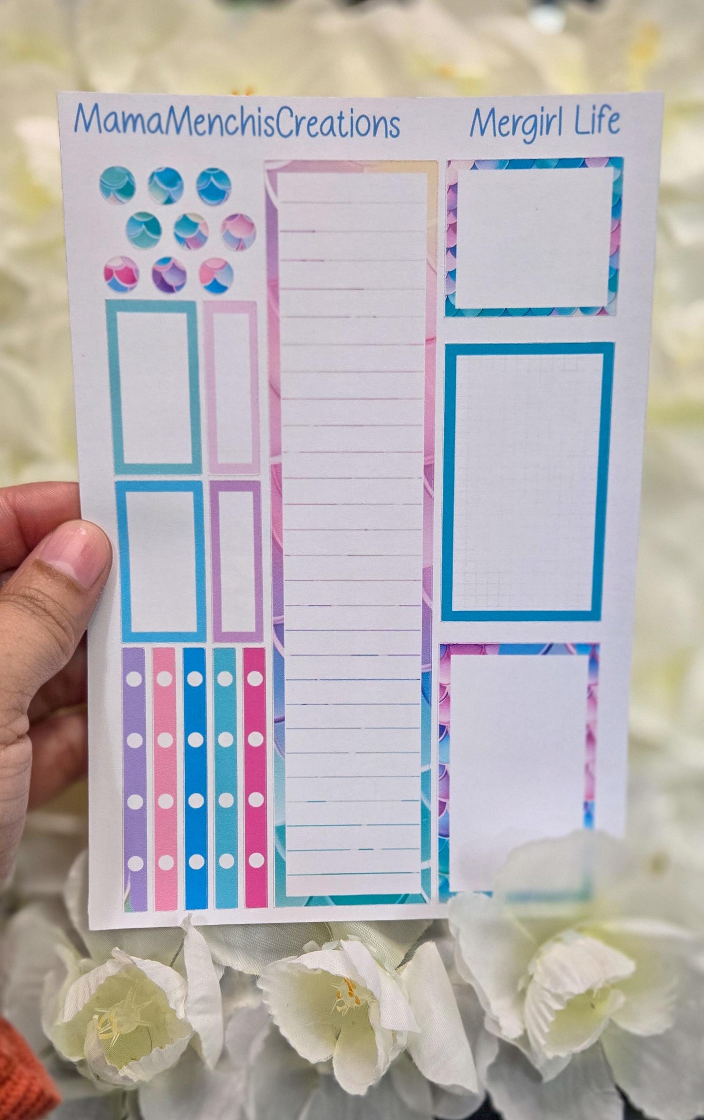 Mermaid Scales Mermaid Lover Bujo Journal Planner deco Sticker Matte Sheet