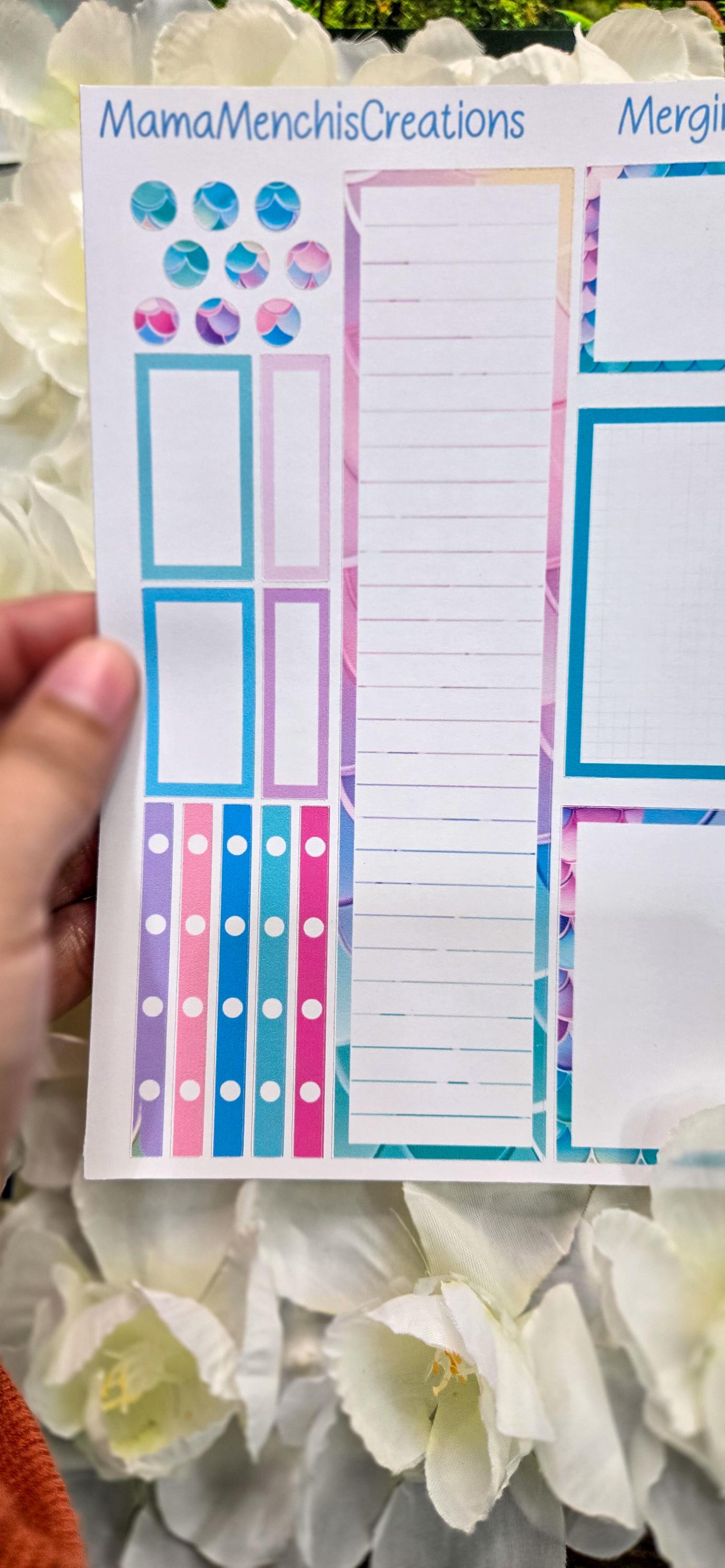 Mermaid Scales Mermaid Lover Bujo Journal Planner deco Sticker Matte Sheet
