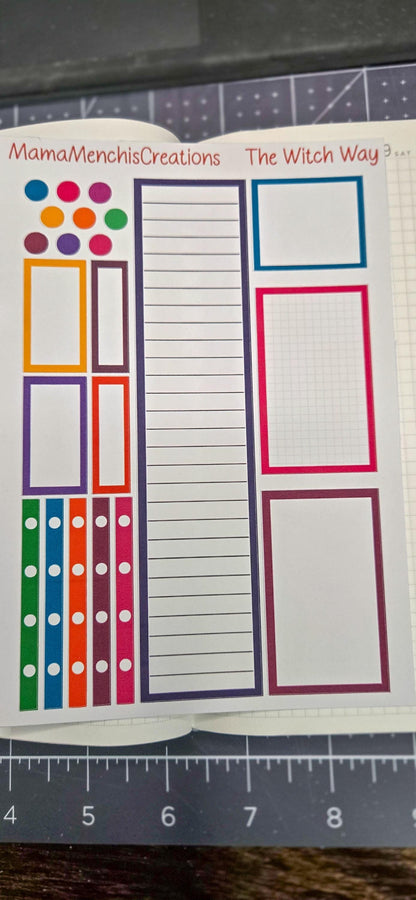 Witchy Planner Matte Stickers: Bujo Journal Deco Boxes