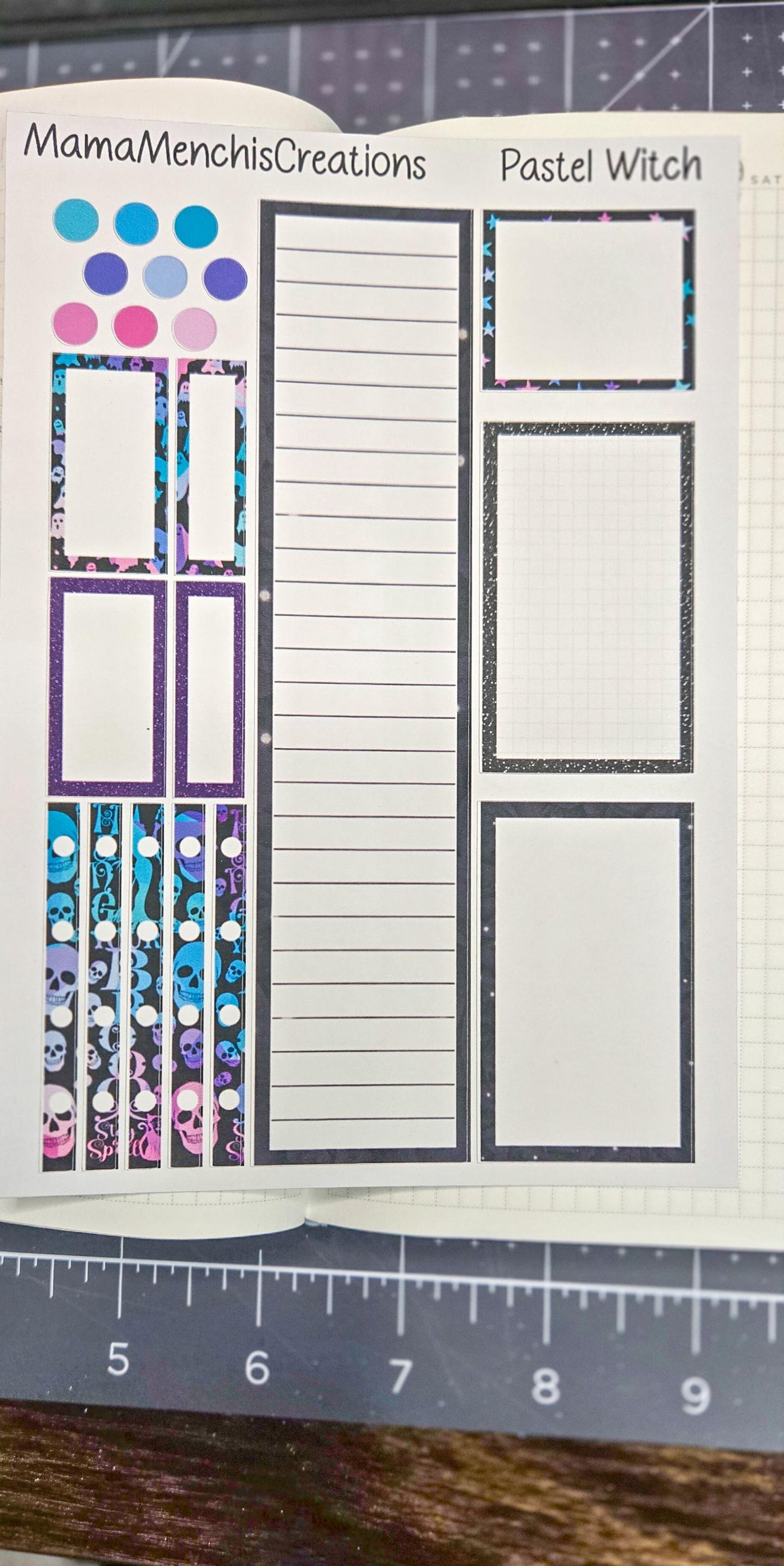 Pastel Goth Vibes Bujo Journal Planner deco Sticker Matte Sheet