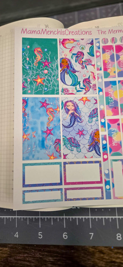 Mermaid Summer Ocean Vibes Bujo Journal Planner deco Sticker Matte Sheet