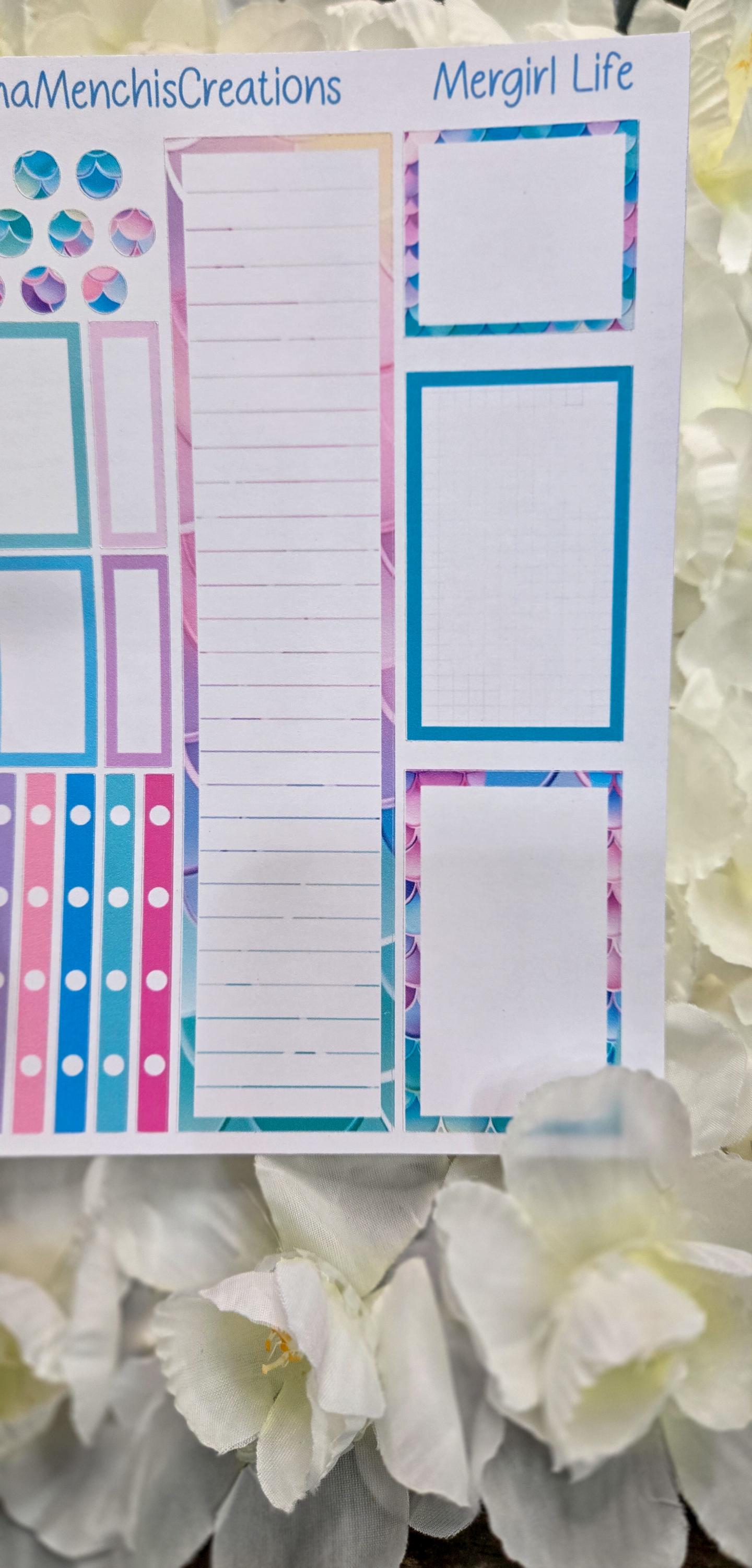 Mermaid Scales Mermaid Lover Bujo Journal Planner deco Sticker Matte Sheet
