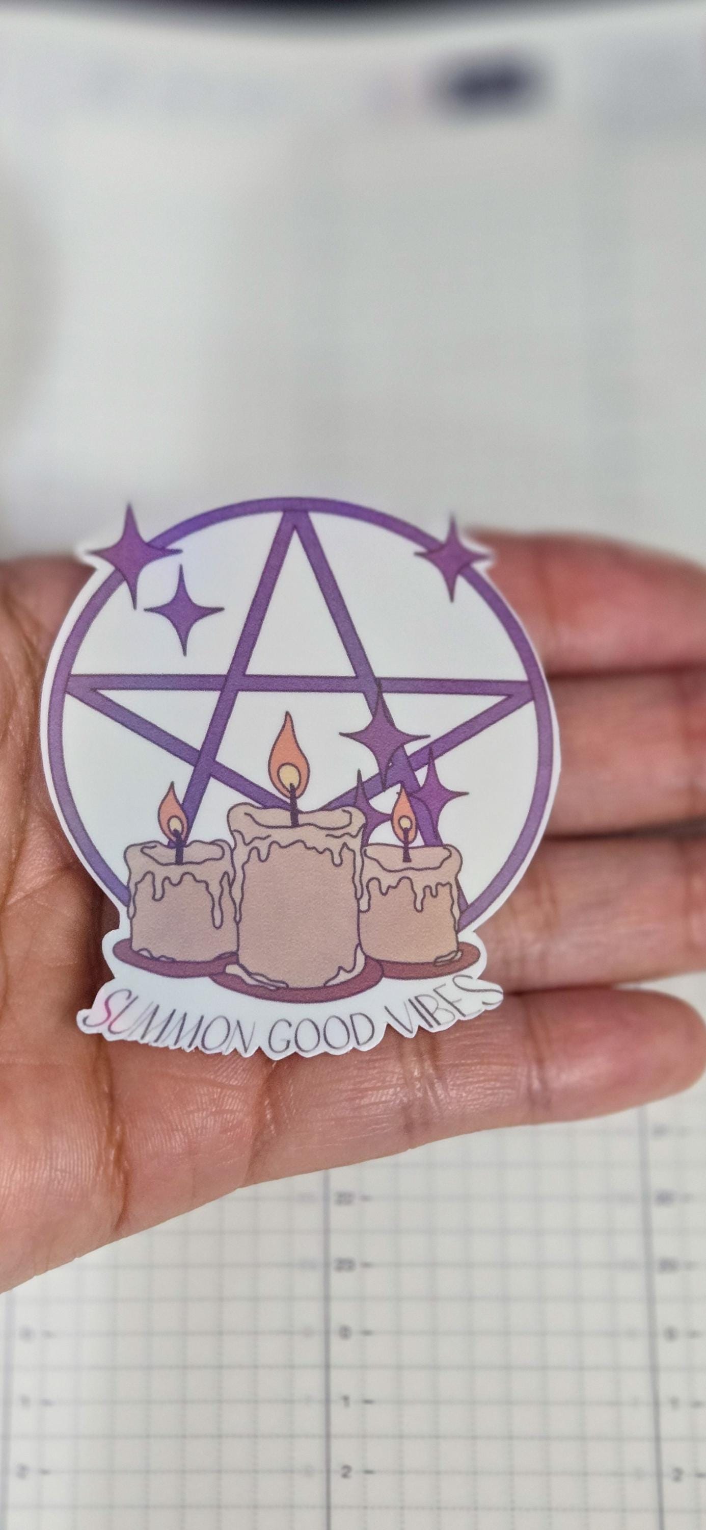 Summon Good Vibes Witchy Holographic Die Cut Bujo Journal Planner deco Sticker Sheet