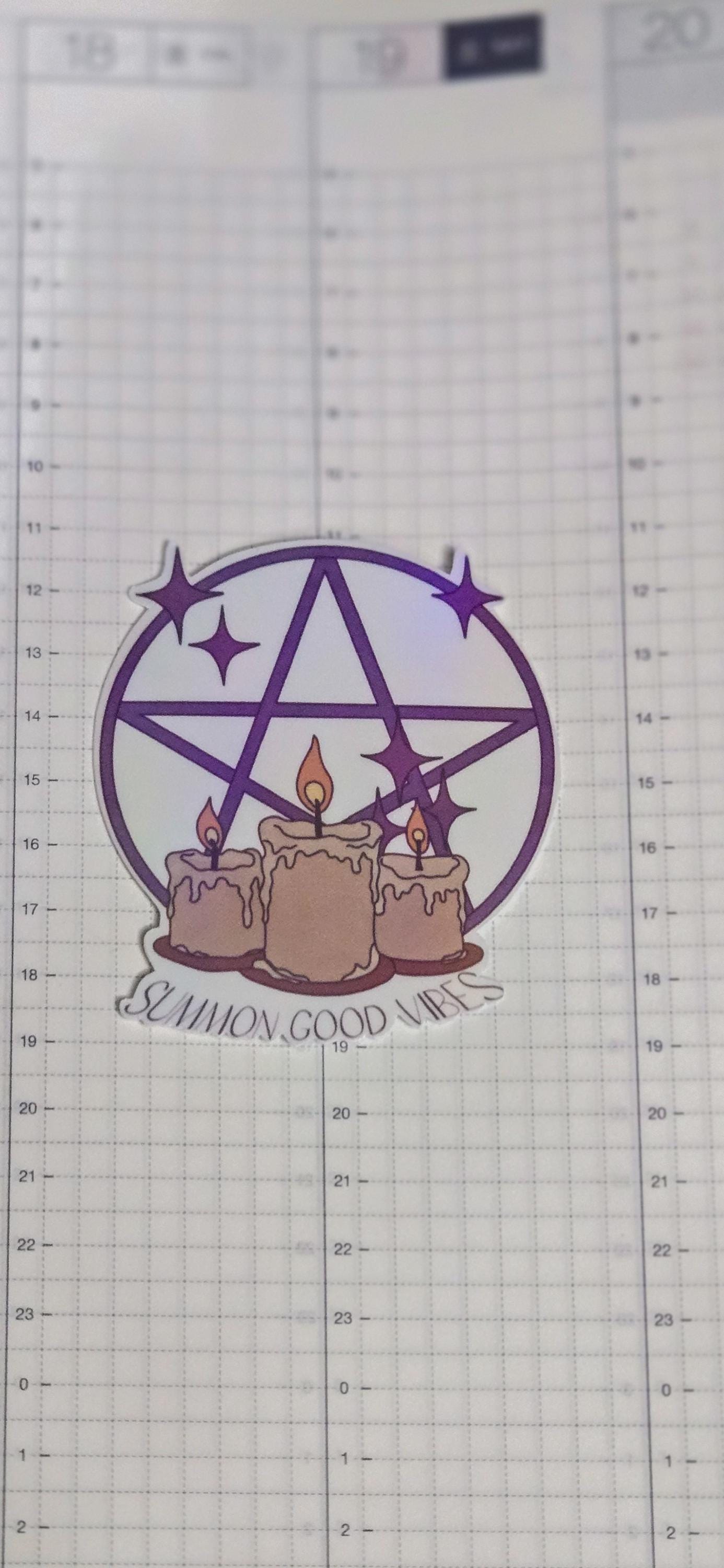 Summon Good Vibes Witchy Holographic Die Cut Bujo Journal Planner deco Sticker Sheet