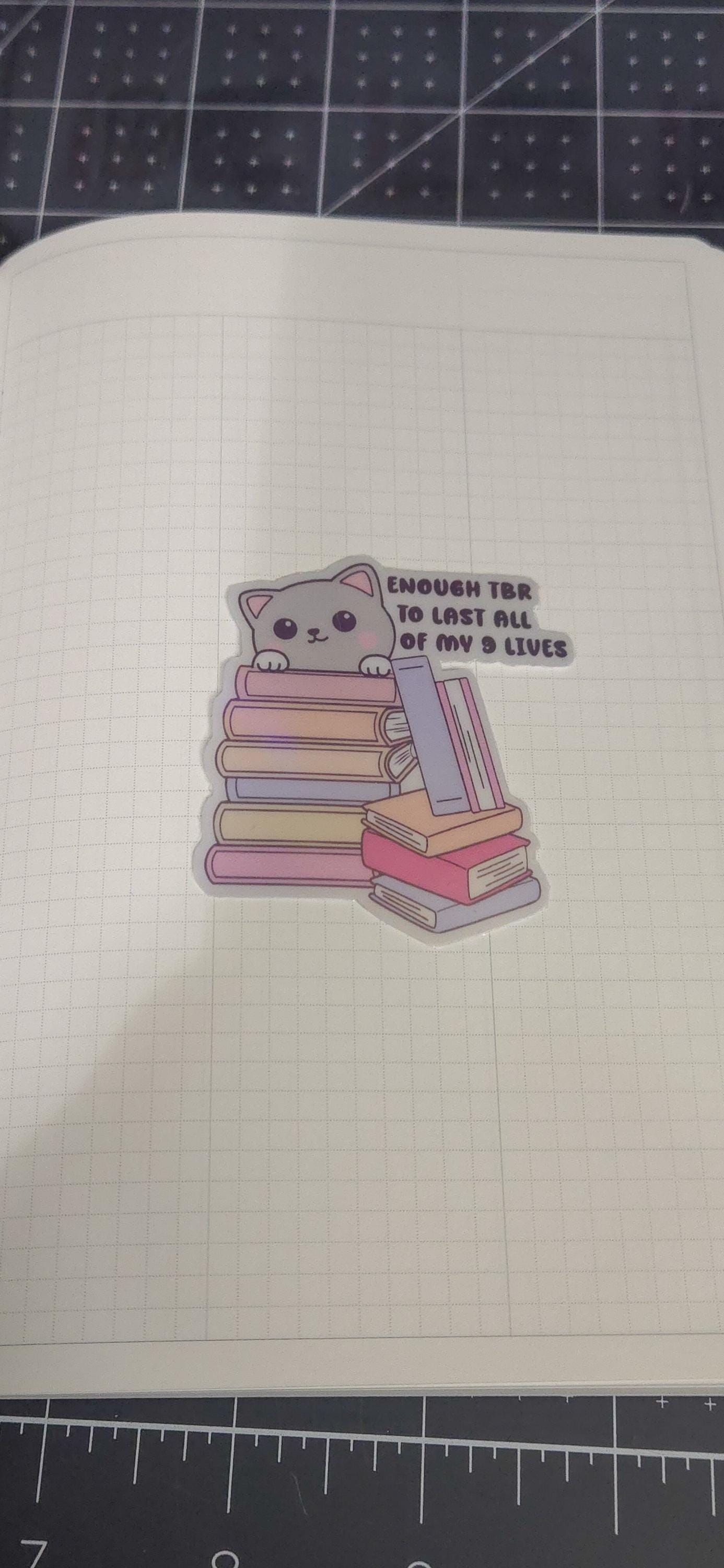 Cat TBR Holographic Sticker - Bookish Planner Journal