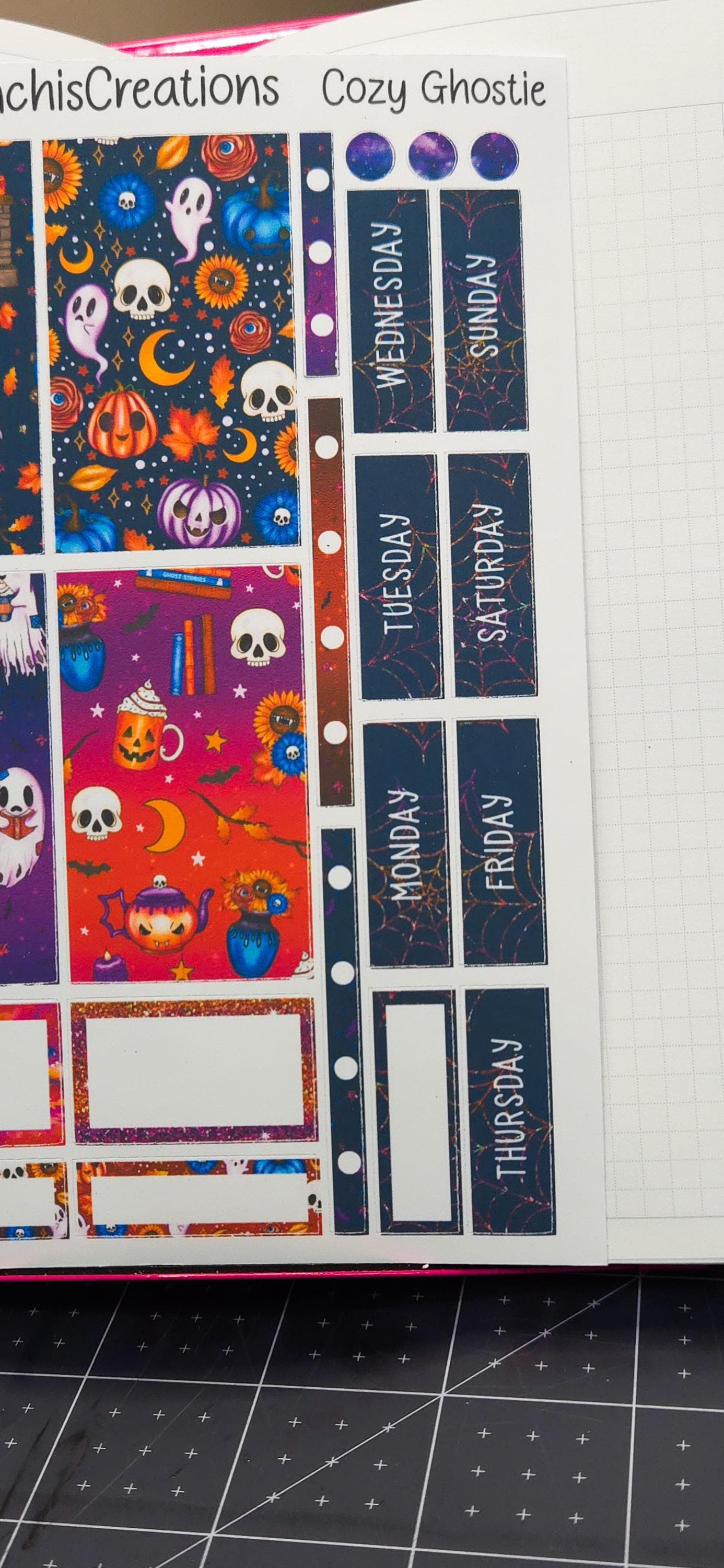 Spooky Halloween Ghosts Bujo Journal Planner deco Sticker Sheet