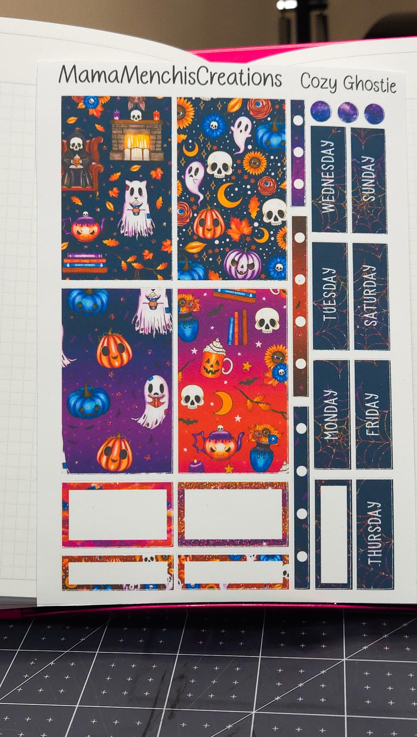 Spooky Halloween Ghosts Bujo Journal Planner deco Sticker Sheet