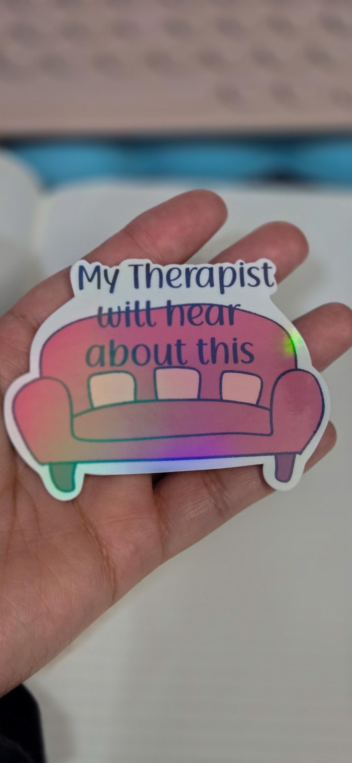 Therapist Couch Funny Holographic Die Cut Bujo Journal Planner Sticker