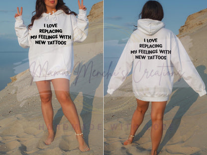 Replacing Feelings with Tattoos Funny Sublimation DTF PNG Digital Download