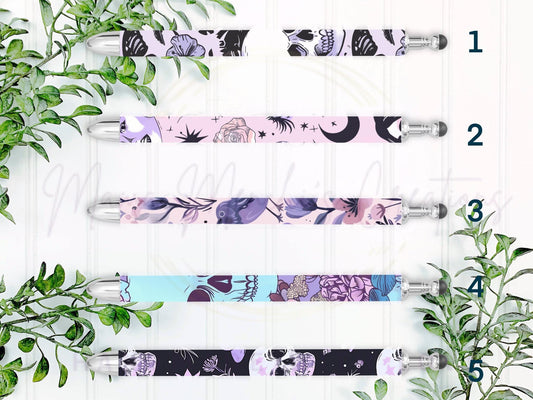 Pastel Goth Skulls Refillable Retractable Gel Pen
