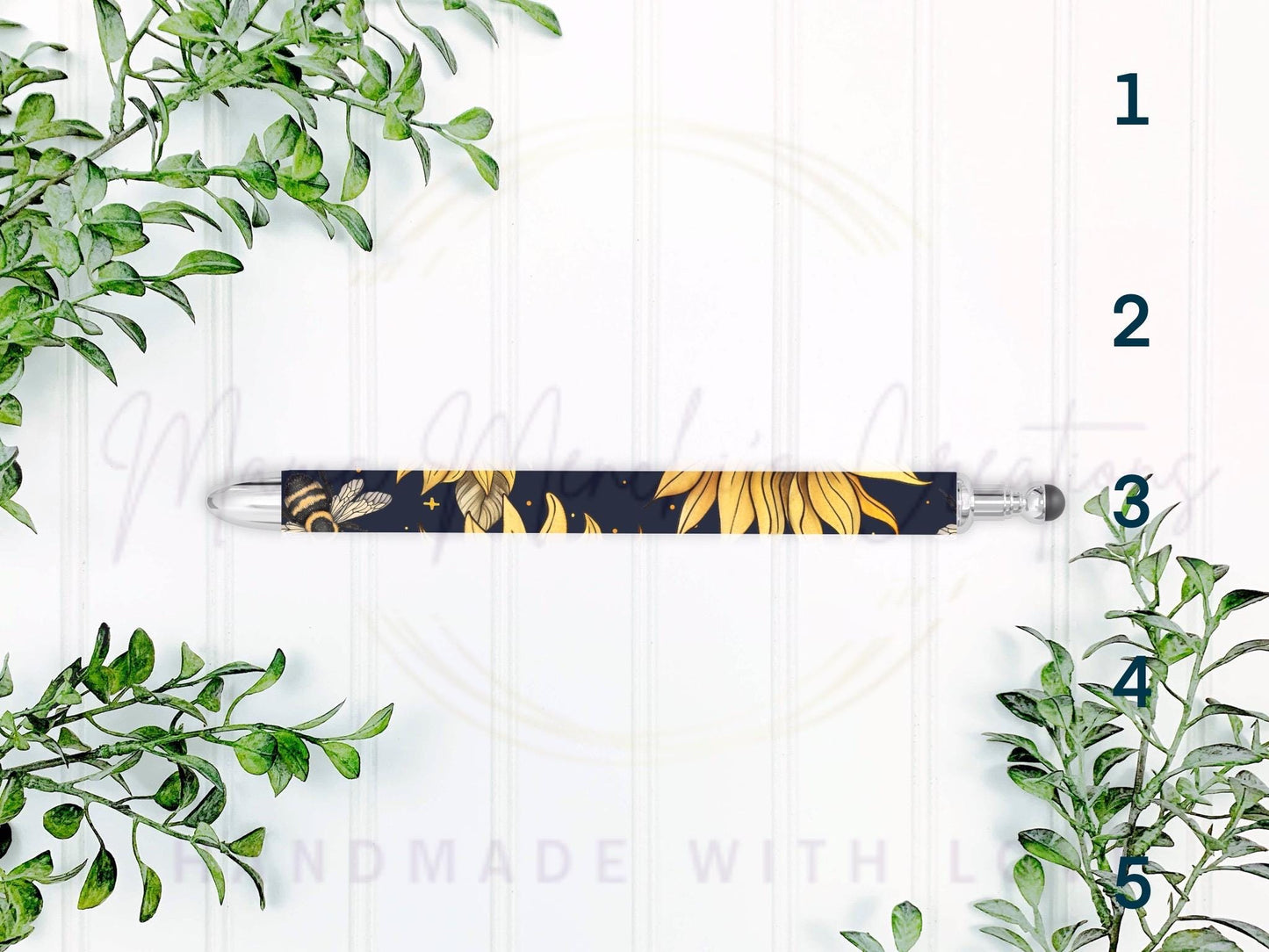 Sunflower Butterfly Refillable Retractable Gel Pen