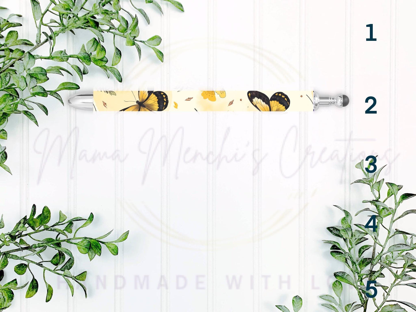 Sunflower Butterfly Refillable Retractable Gel Pen