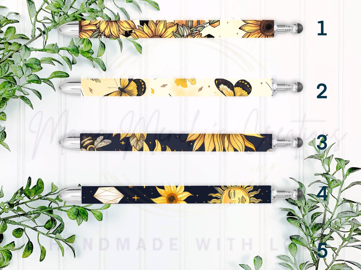 Sunflower Butterfly Refillable Retractable Gel Pen