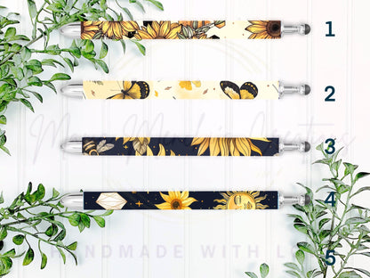 Sunflower Butterfly Refillable Retractable Gel Pen