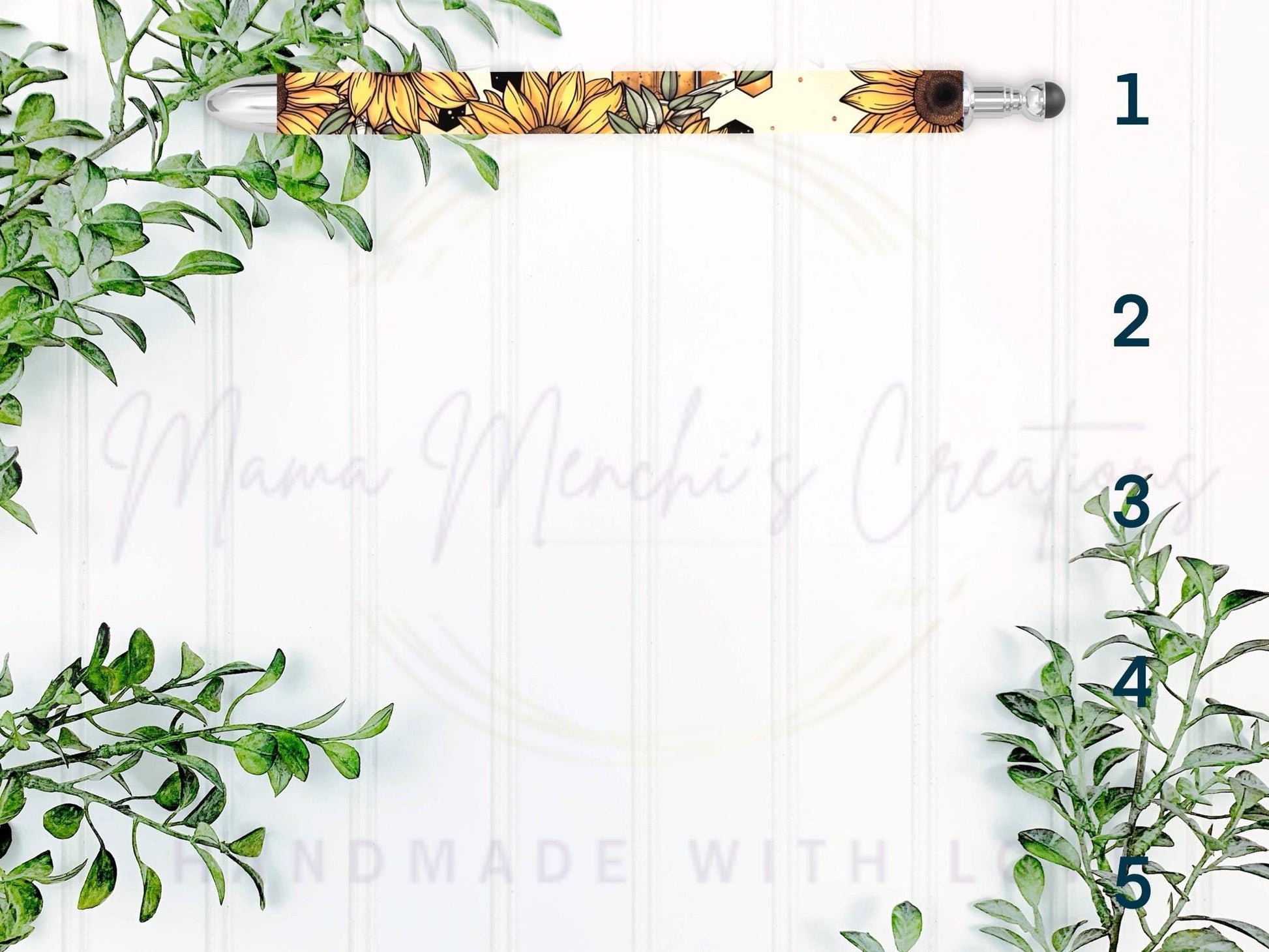 Sunflower Butterfly Refillable Retractable Gel Pen