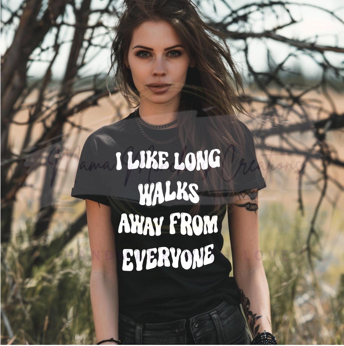 Long Walks Away From Everyone Funny Antisocial Sublimation DTF PNG Digital Download