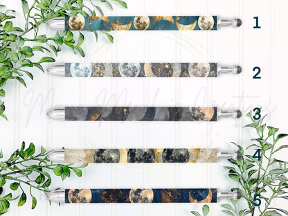 Celestial Moon Phase Refillable Retractable Gel Pen