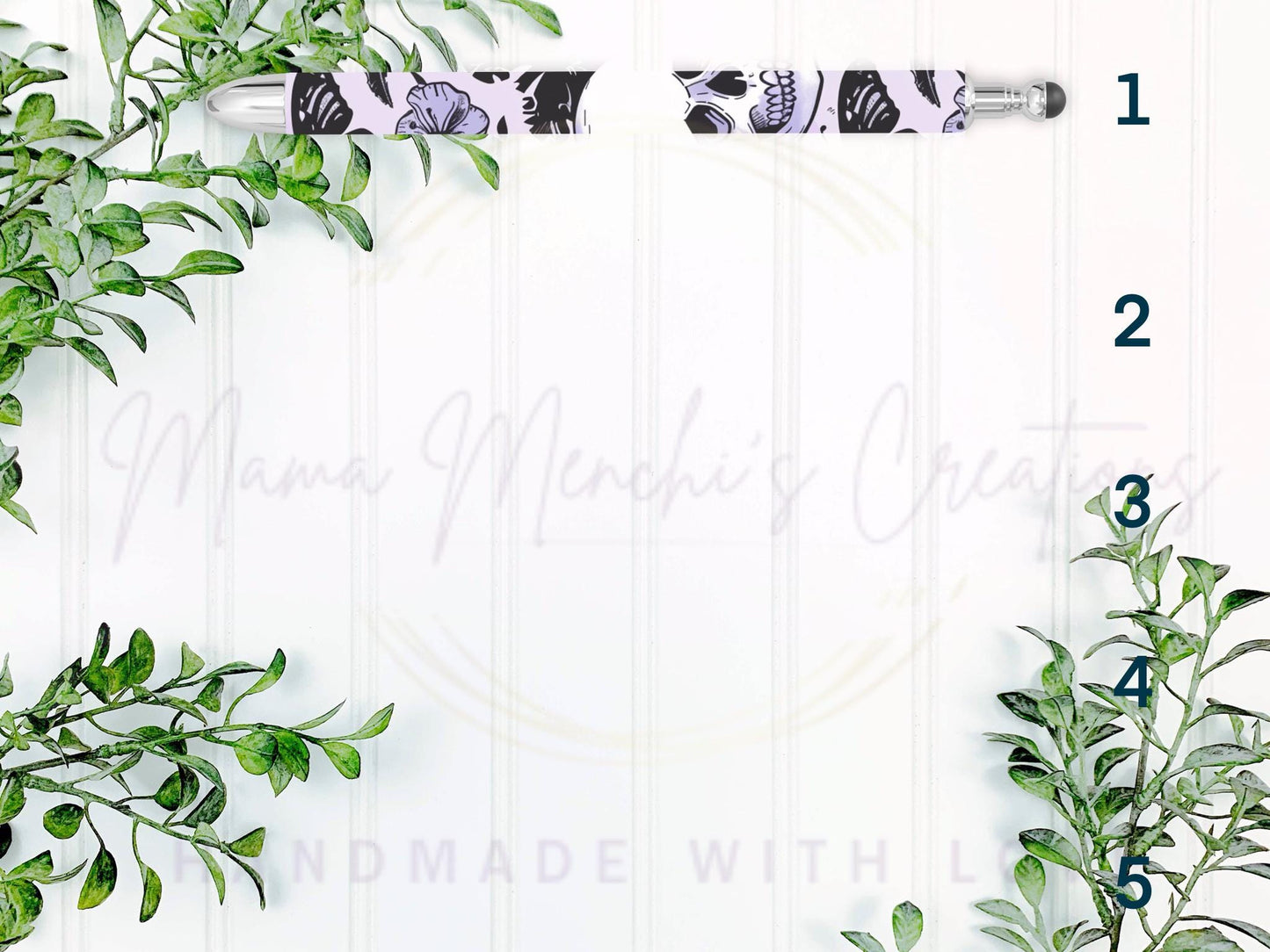 Pastel Goth Skulls Refillable Retractable Gel Pen