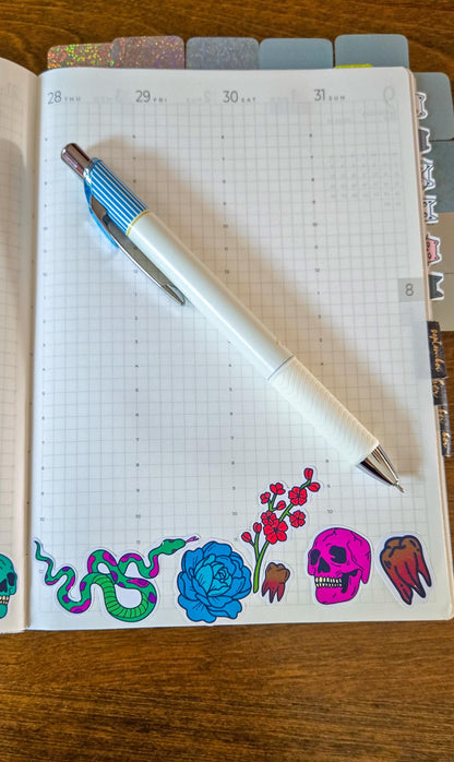 Skulls and Flowers Spooky Halloween Deco Stickers Bujo Journal Planner deco Sticker Sheet