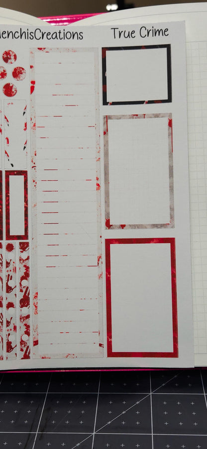 True Crime Matte Bujo Journal Stand Size Planner deco Sticker Sheet