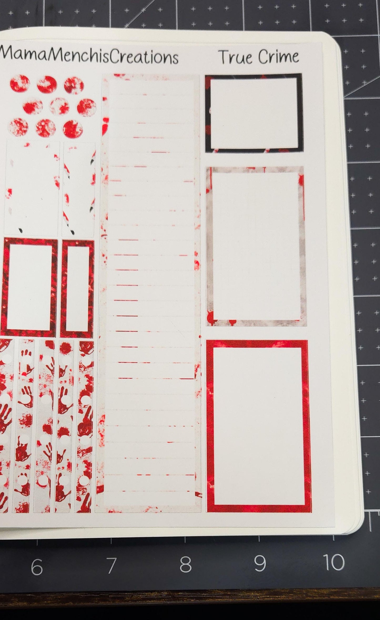 True Crime Matte Bujo Journal Stand Size Planner deco Sticker Sheet