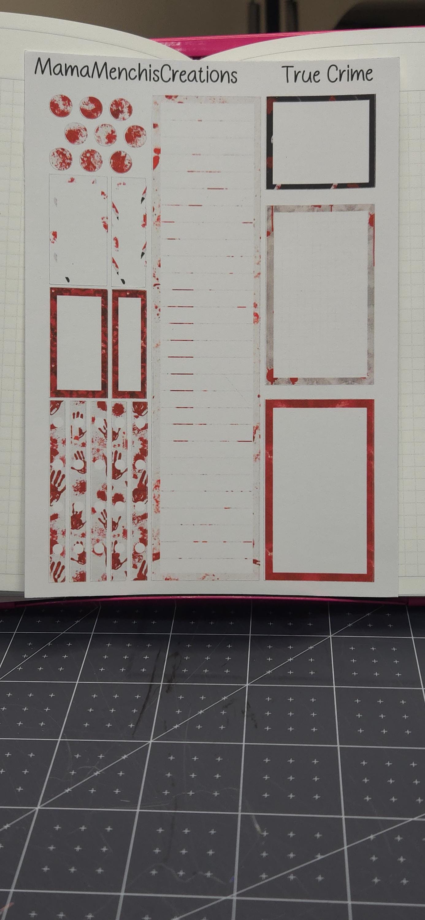 True Crime Matte Bujo Journal Stand Size Planner deco Sticker Sheet
