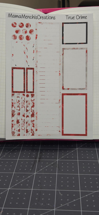 True Crime Matte Bujo Journal Stand Size Planner deco Sticker Sheet