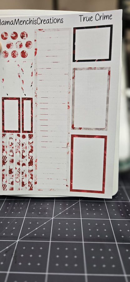 True Crime Matte Bujo Journal Stand Size Planner deco Sticker Sheet