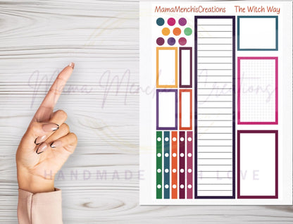 Witchy Planner Matte Stickers: Bujo Journal Deco Boxes