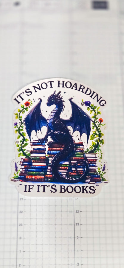 Hoarding Books Dragon Bookish Glossy Die Cut Bujo Journal Planner Sticker