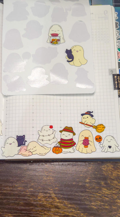 Ghost Matte Sticker Sheet – Bujo Planner Stickers