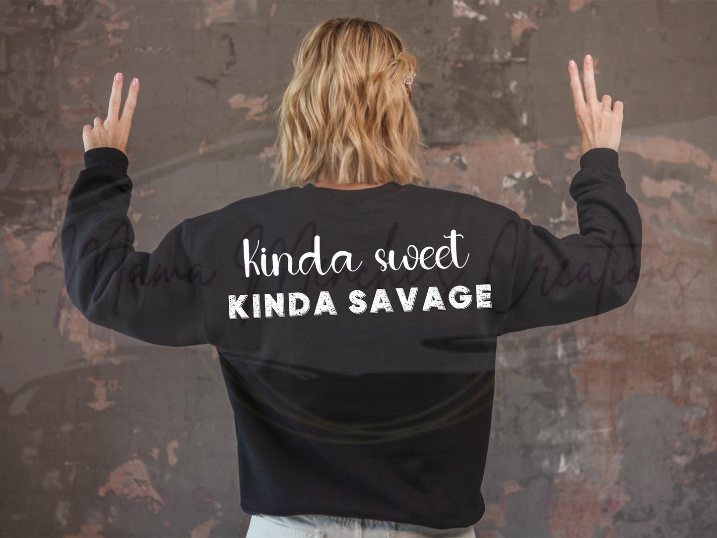 Kinda Sweet Kinda Savage Distressed Sublimation DTF PNG Digital Download