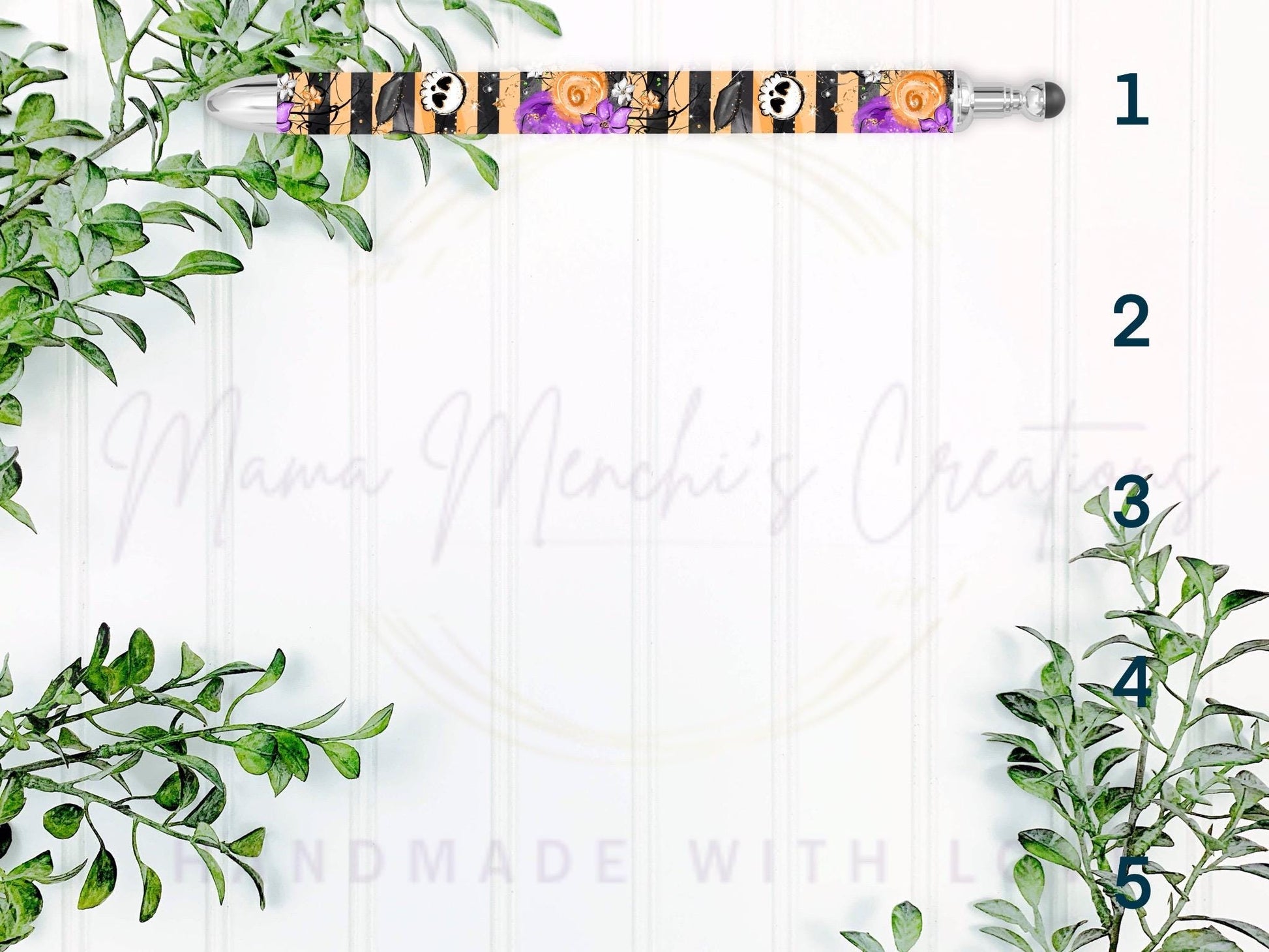 Halloween Stainless Steel Gel Pen with Stylus - Refillable .5mm