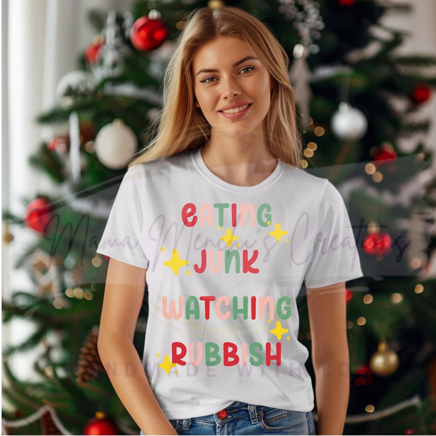 Eating Rubbish Watching Junk Funny Christmas Sublimation DTF PNG Digital Download