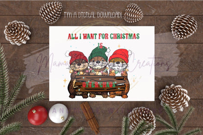 Otter Chaos Christmas PNG, Funny Pun Sublimation (Digital Download)