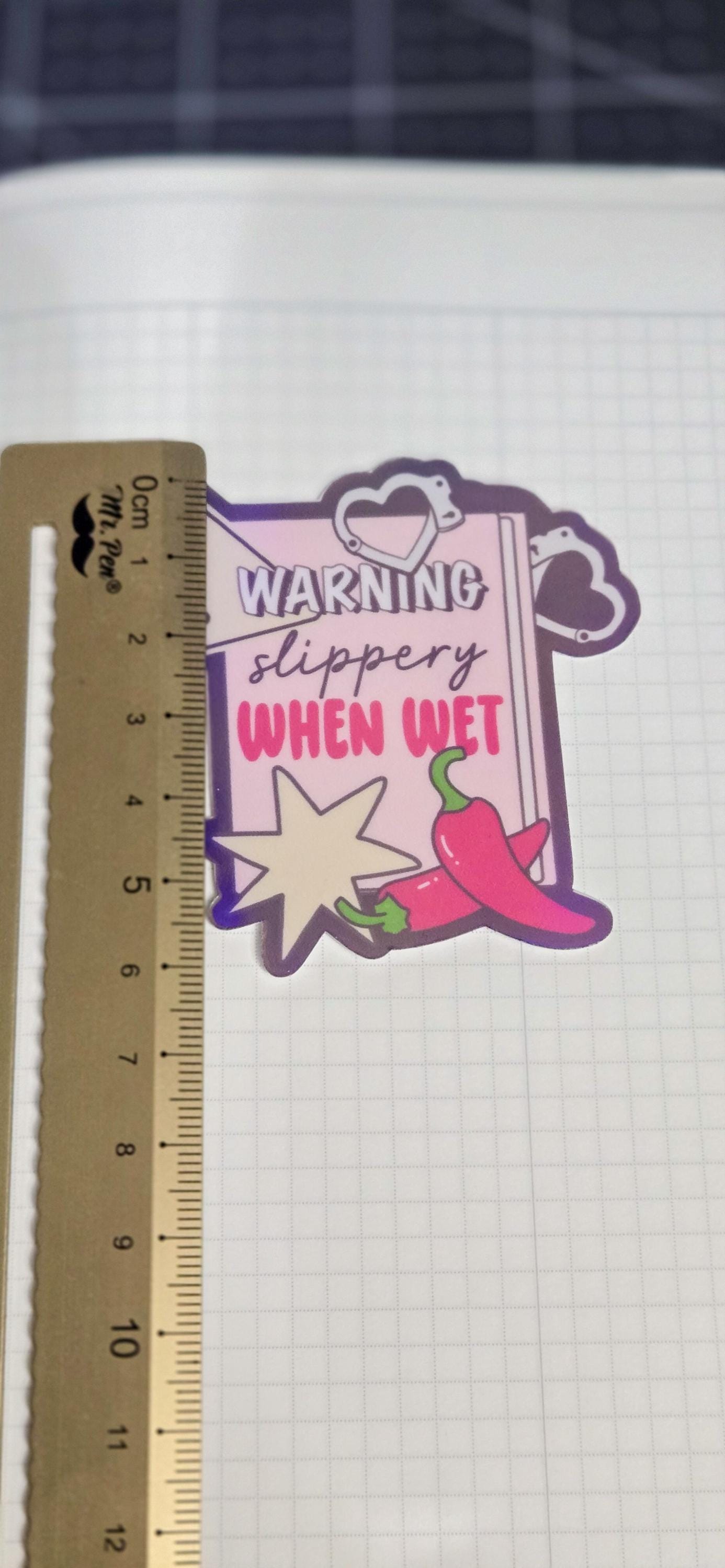 Spicy Slippery When Wet Book Smut Bookish Holographic Die Cut Sticker