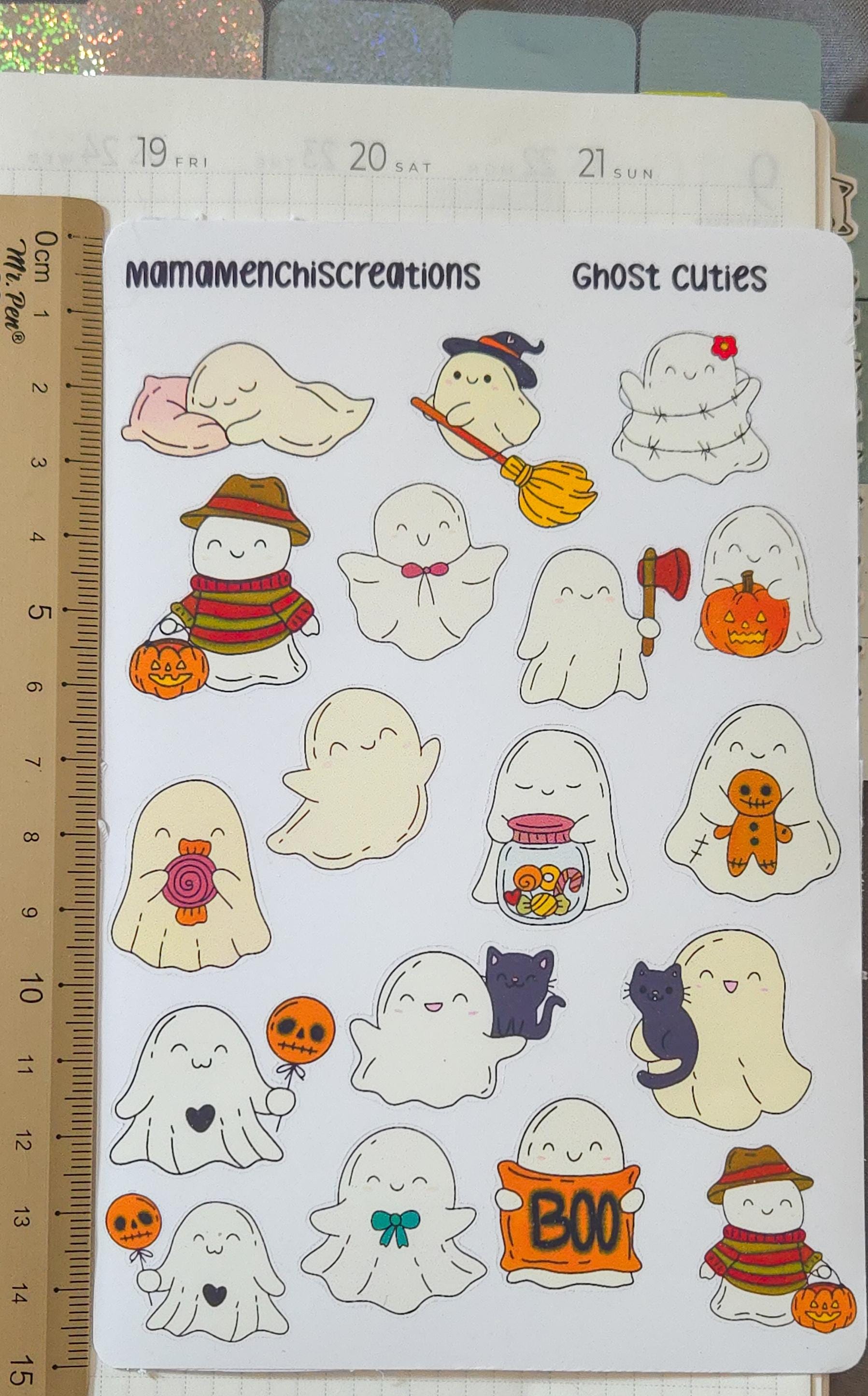 Ghost Matte Sticker Sheet – Bujo Planner Stickers