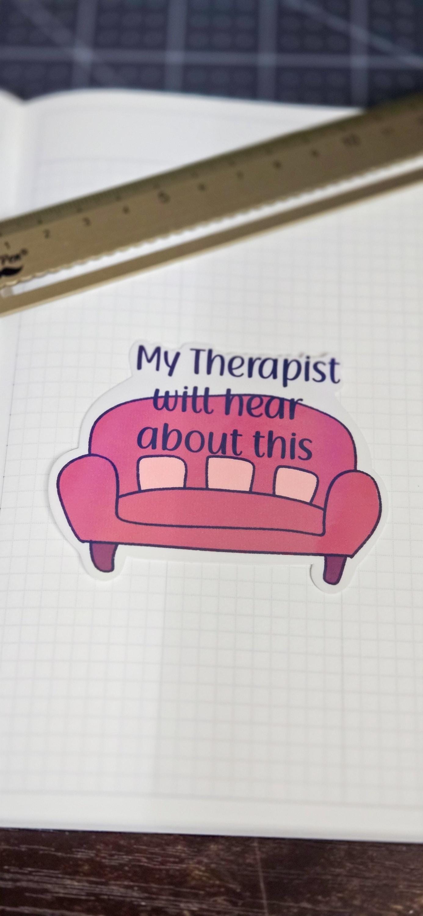 Therapist Couch Funny Holographic Die Cut Bujo Journal Planner Sticker