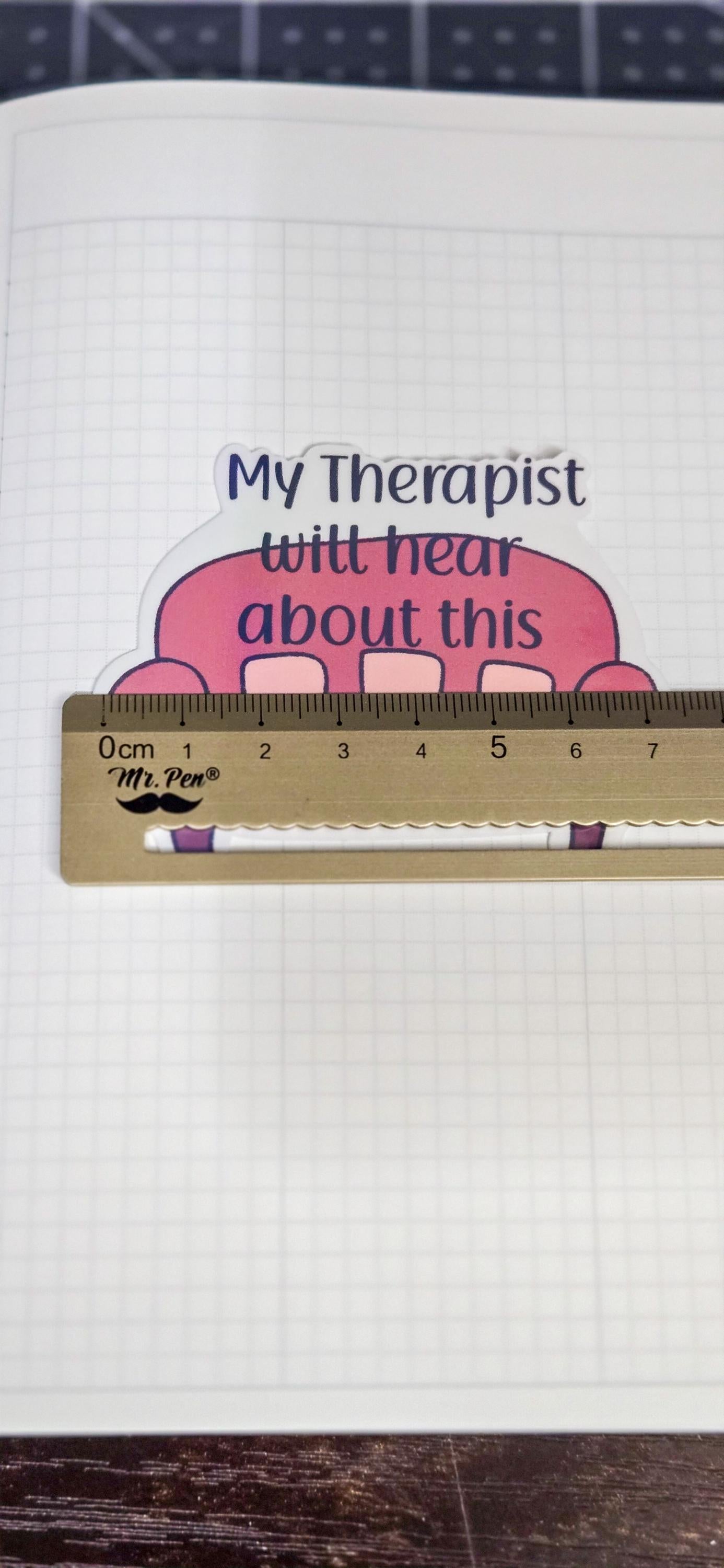 Therapist Couch Funny Holographic Die Cut Bujo Journal Planner Sticker