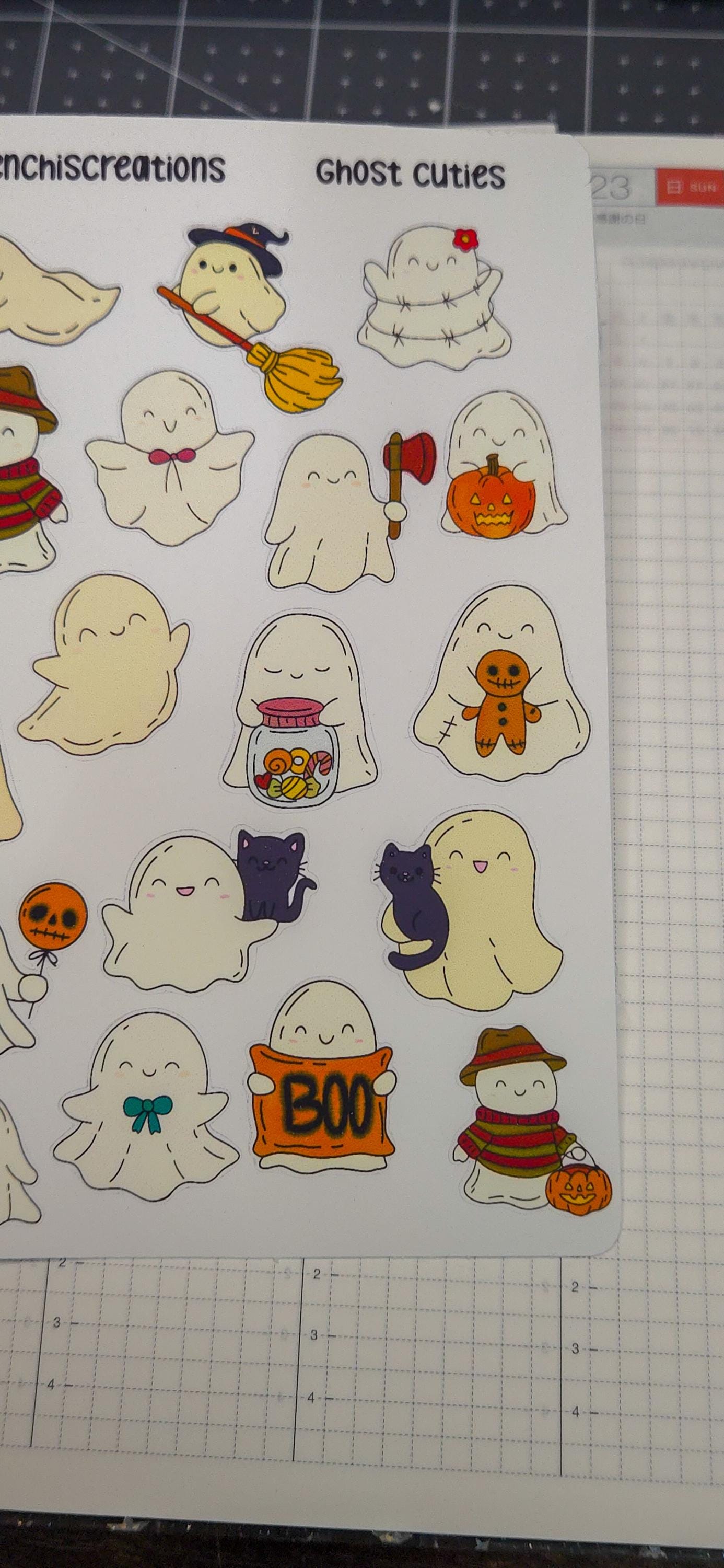 Ghost Matte Sticker Sheet – Bujo Planner Stickers
