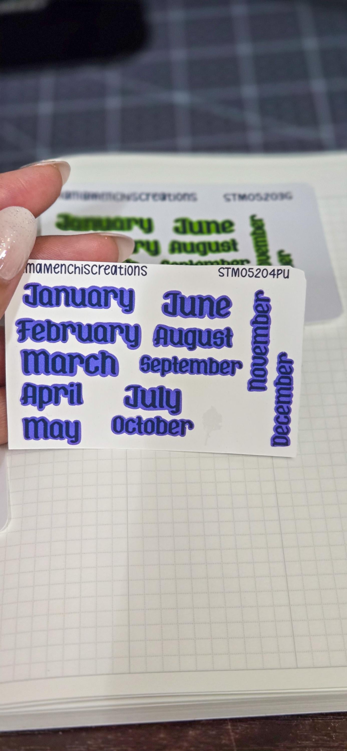 Colorful Months Gothic Style Font Functional Stickers for Bujo Journal Planner Sticker