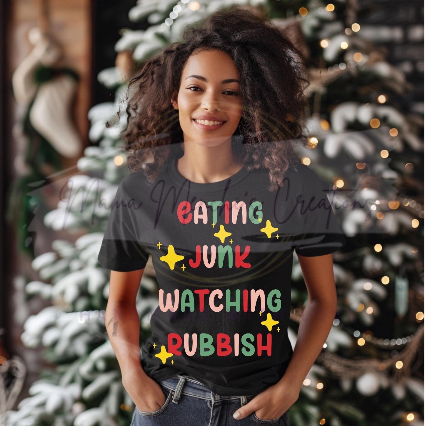Eating Rubbish Watching Junk Funny Christmas Sublimation DTF PNG Digital Download