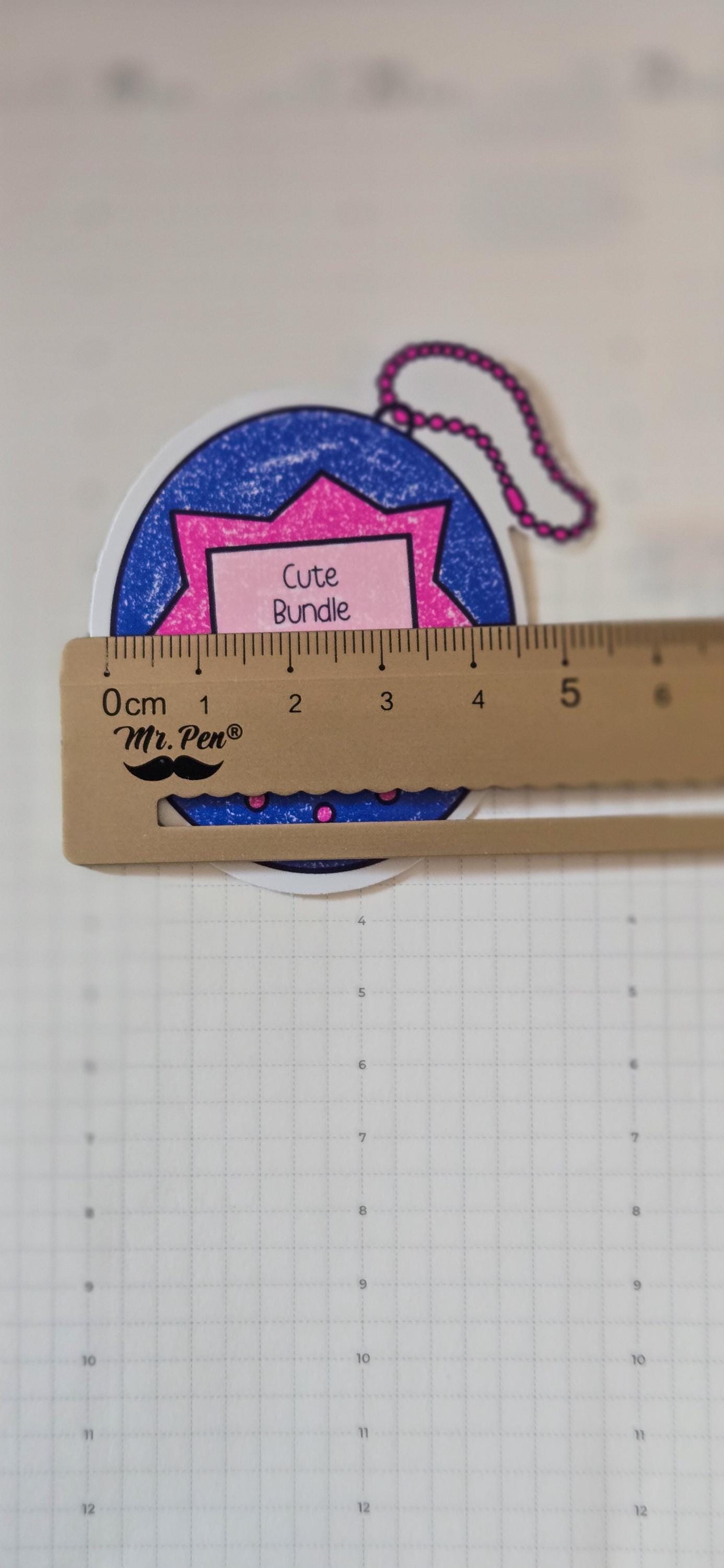 90s Tamagotchi Cute Bundle of Rage Sticker, Glossy Bujo Journal Die Cut