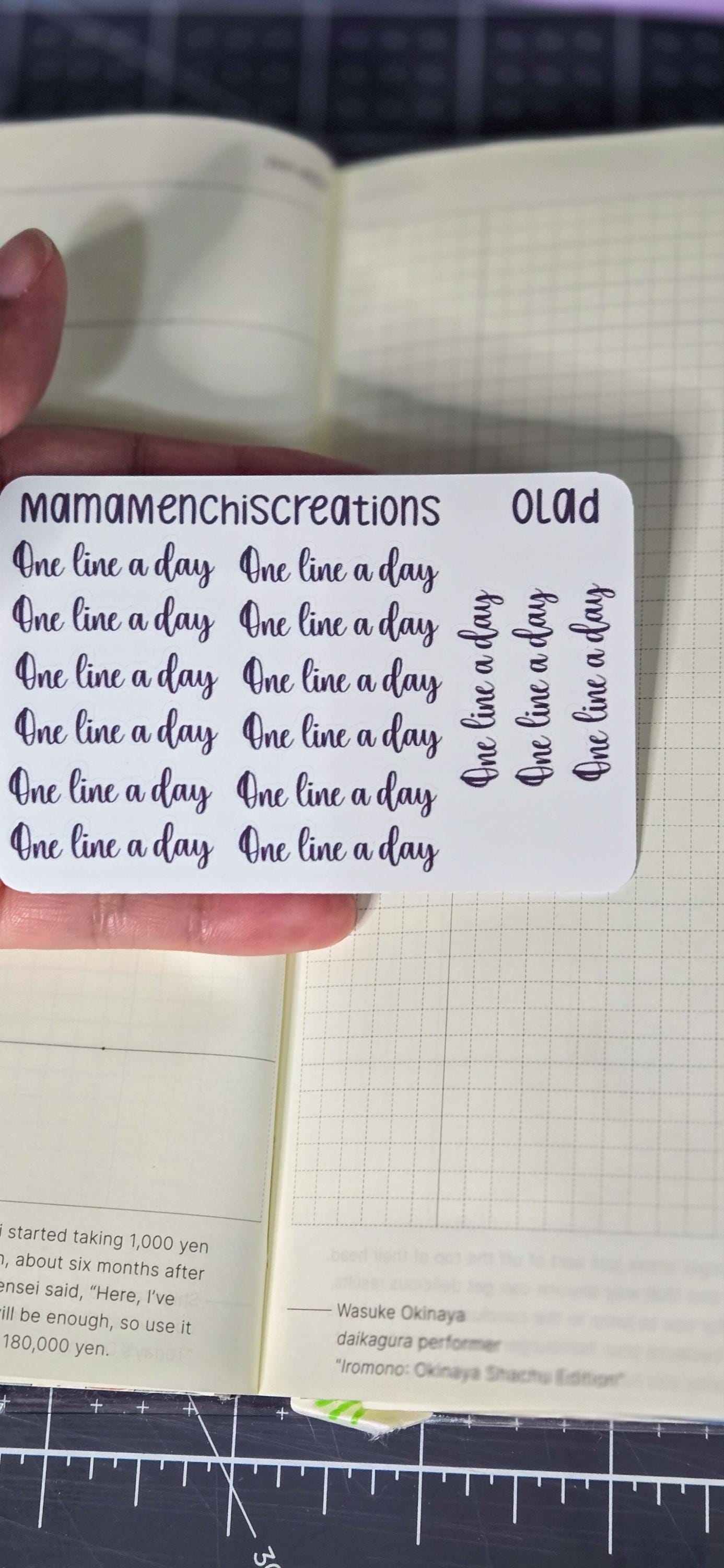 One Line A Day Bujo Journal Planner deco Sticker Sheet
