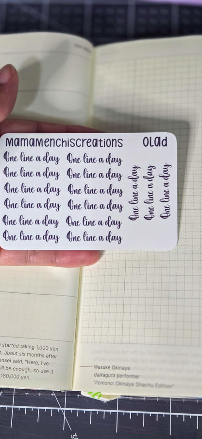 One Line A Day Bujo Journal Planner deco Sticker Sheet